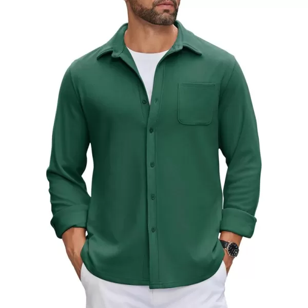 COOFANDY Mens Long Sleeve Button Down Shirts Casual Thermal Shirts Lightweight Shacket Jacket