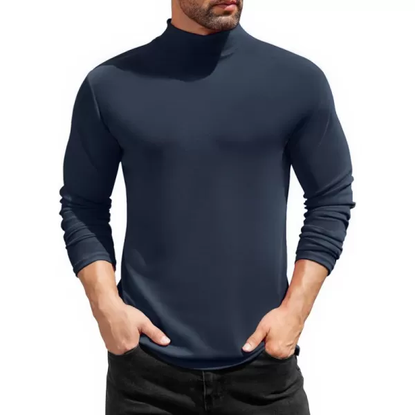 COOFANDY Mens Mock Turtleneck T-Shirts Long Sleeve Solid Color Tees Shirts Basic Casual Slim Fit Pullover T Shirts
