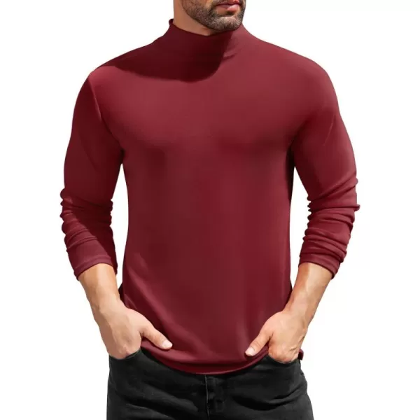 COOFANDY Mens Mock Turtleneck T-Shirts Long Sleeve Solid Color Tees Shirts Basic Casual Slim Fit Pullover T Shirts