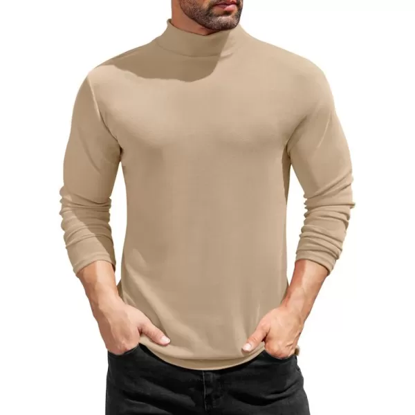 COOFANDY Mens Mock Turtleneck T-Shirts Long Sleeve Solid Color Tees Shirts Basic Casual Slim Fit Pullover T Shirts