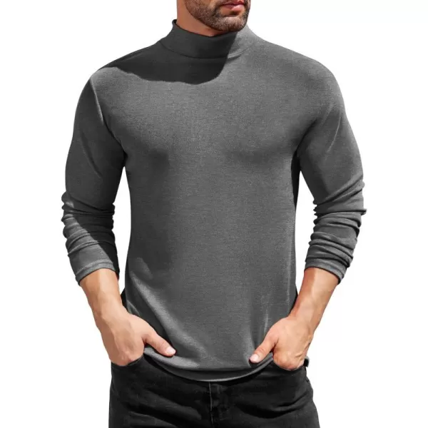 COOFANDY Mens Mock Turtleneck T-Shirts Long Sleeve Solid Color Tees Shirts Basic Casual Slim Fit Pullover T Shirts