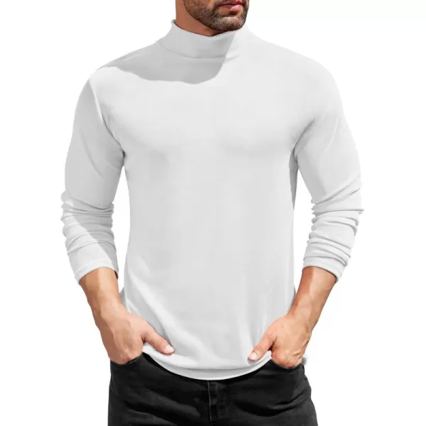 COOFANDY Mens Mock Turtleneck T-Shirts Long Sleeve Solid Color Tees Shirts Basic Casual Slim Fit Pullover T Shirts