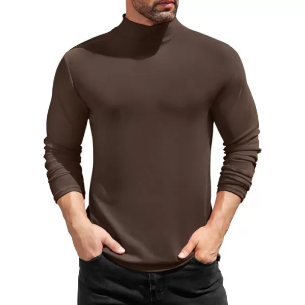 COOFANDY Mens Mock Turtleneck T-Shirts Long Sleeve Solid Color Tees Shirts Basic Casual Slim Fit Pullover T Shirts
