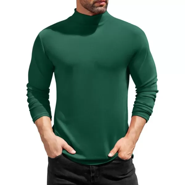 COOFANDY Mens Mock Turtleneck T-Shirts Long Sleeve Solid Color Tees Shirts Basic Casual Slim Fit Pullover T Shirts