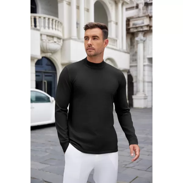 COOFANDY Men's Mock Turtleneck Long Sleeve T Shirts Basic Casual Knitted Half Neck Thermal Lightweight Pullover Sweater
