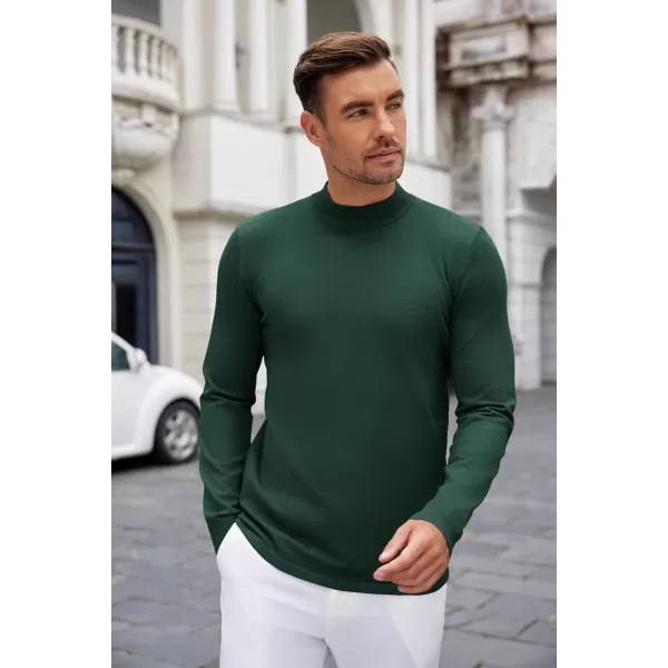 COOFANDY Men's Mock Turtleneck Long Sleeve T Shirts Basic Casual Knitted Half Neck Thermal Lightweight Pullover Sweater