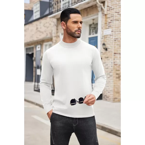 COOFANDY Men's Mock Turtleneck Long Sleeve T Shirts Basic Casual Knitted Half Neck Thermal Lightweight Pullover Sweater