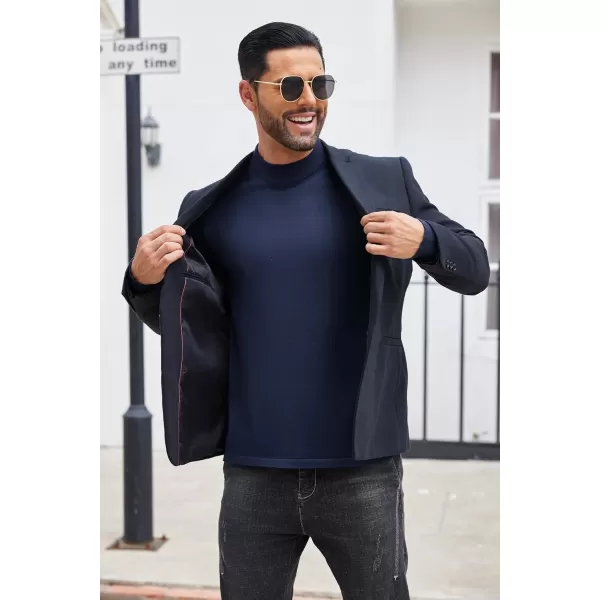 COOFANDY Men's Mock Turtleneck Long Sleeve T Shirts Basic Casual Knitted Half Neck Thermal Lightweight Pullover Sweater