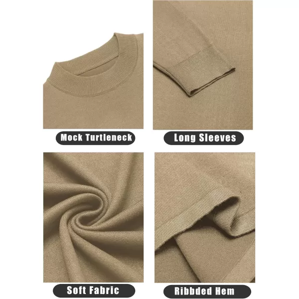 COOFANDY Men's Mock Turtleneck Long Sleeve T Shirts Basic Casual Knitted Half Neck Thermal Lightweight Pullover Sweater