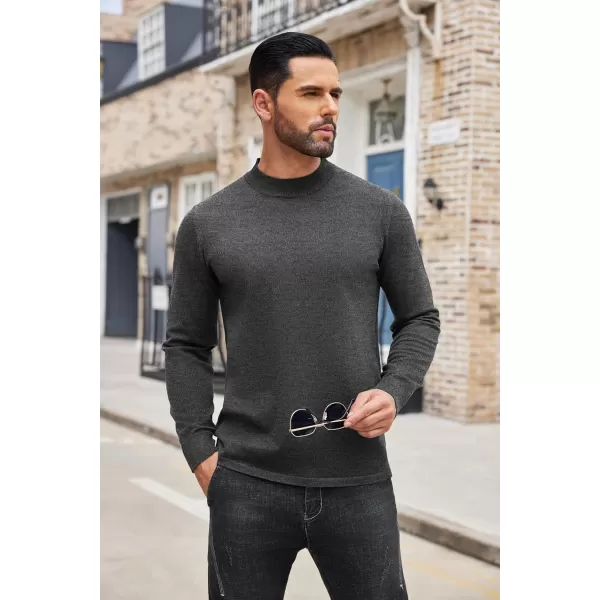 COOFANDY Men's Mock Turtleneck Long Sleeve T Shirts Basic Casual Knitted Half Neck Thermal Lightweight Pullover Sweater