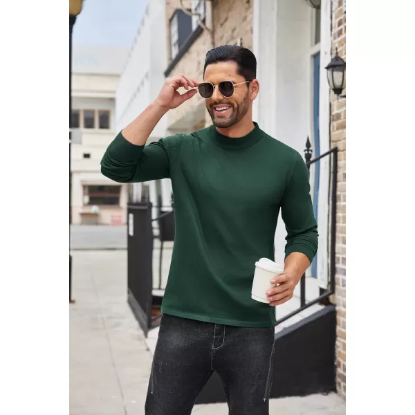 COOFANDY Men's Mock Turtleneck Long Sleeve T Shirts Basic Casual Knitted Half Neck Thermal Lightweight Pullover Sweater