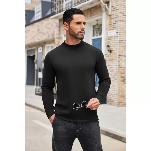COOFANDY Men's Mock Turtleneck Long Sleeve T Shirts Basic Casual Knitted Half Neck Thermal Lightweight Pullover Sweater
