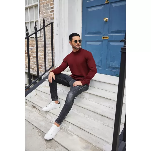 COOFANDY Men's Mock Turtleneck Long Sleeve T Shirts Basic Casual Knitted Half Neck Thermal Lightweight Pullover Sweater