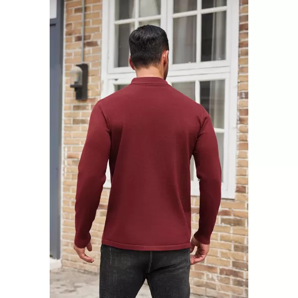 COOFANDY Men's Mock Turtleneck Long Sleeve T Shirts Basic Casual Knitted Half Neck Thermal Lightweight Pullover Sweater