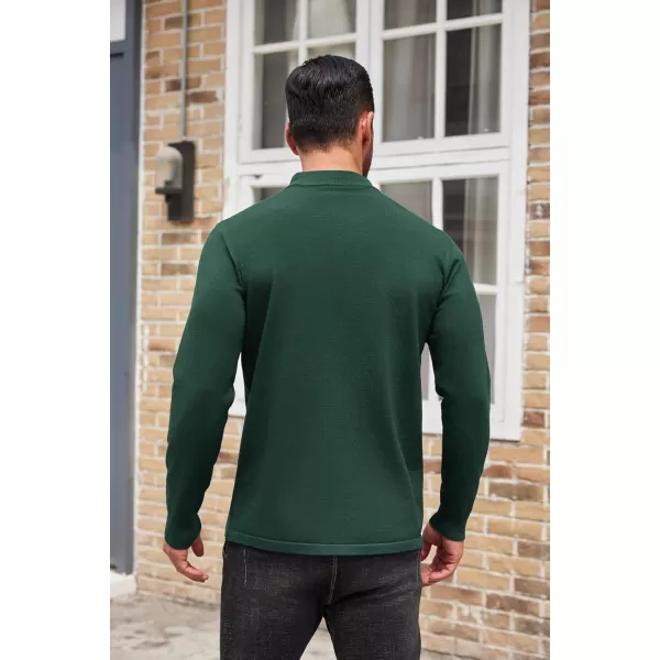 COOFANDY Men's Mock Turtleneck Long Sleeve T Shirts Basic Casual Knitted Half Neck Thermal Lightweight Pullover Sweater