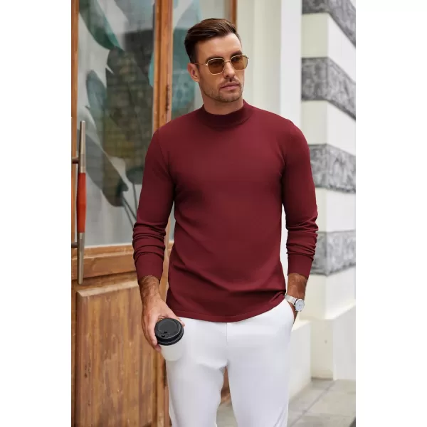 COOFANDY Men's Mock Turtleneck Long Sleeve T Shirts Basic Casual Knitted Half Neck Thermal Lightweight Pullover Sweater