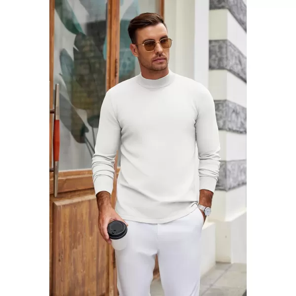 COOFANDY Men's Mock Turtleneck Long Sleeve T Shirts Basic Casual Knitted Half Neck Thermal Lightweight Pullover Sweater
