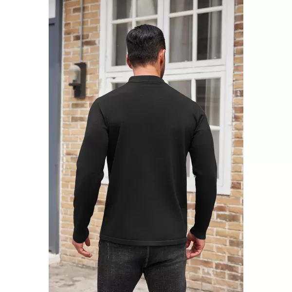 COOFANDY Men's Mock Turtleneck Long Sleeve T Shirts Basic Casual Knitted Half Neck Thermal Lightweight Pullover Sweater