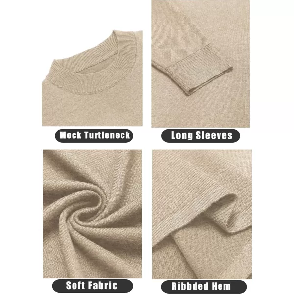 COOFANDY Men's Mock Turtleneck Long Sleeve T Shirts Basic Casual Knitted Half Neck Thermal Lightweight Pullover Sweater