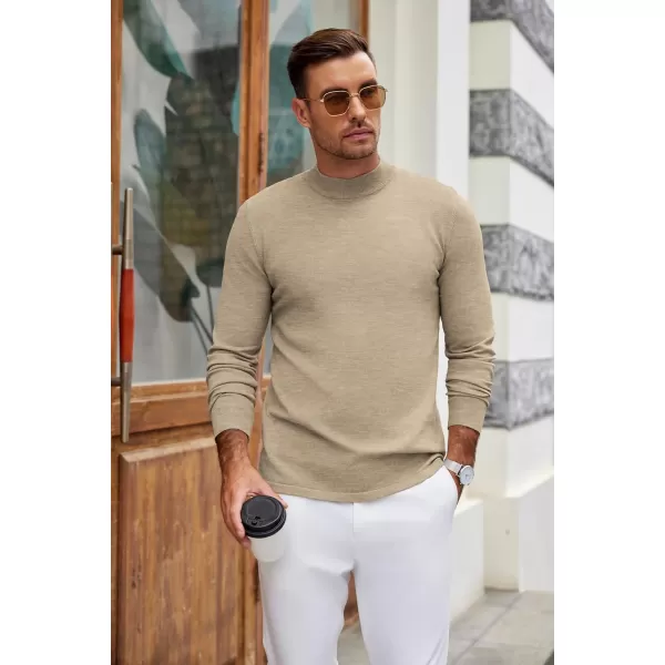 COOFANDY Men's Mock Turtleneck Long Sleeve T Shirts Basic Casual Knitted Half Neck Thermal Lightweight Pullover Sweater