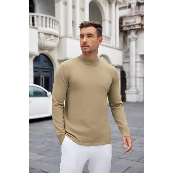 COOFANDY Men's Mock Turtleneck Long Sleeve T Shirts Basic Casual Knitted Half Neck Thermal Lightweight Pullover Sweater