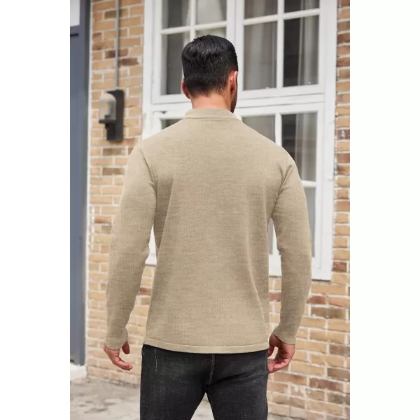 COOFANDY Men's Mock Turtleneck Long Sleeve T Shirts Basic Casual Knitted Half Neck Thermal Lightweight Pullover Sweater