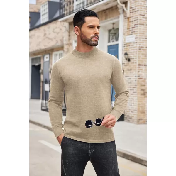 COOFANDY Men's Mock Turtleneck Long Sleeve T Shirts Basic Casual Knitted Half Neck Thermal Lightweight Pullover Sweater