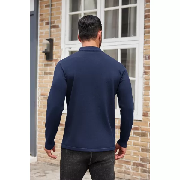 COOFANDY Men's Mock Turtleneck Long Sleeve T Shirts Basic Casual Knitted Half Neck Thermal Lightweight Pullover Sweater