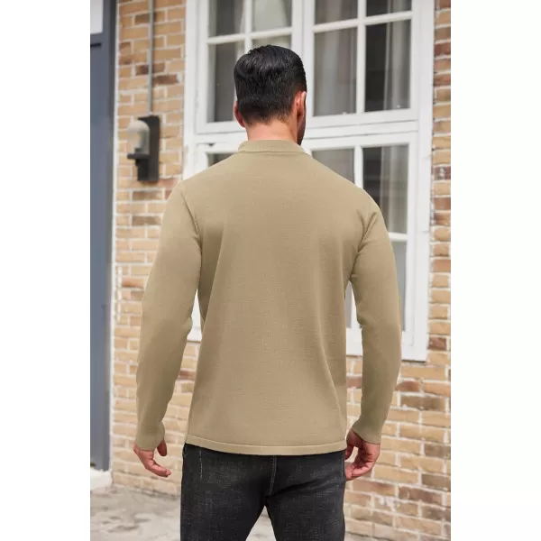 COOFANDY Men's Mock Turtleneck Long Sleeve T Shirts Basic Casual Knitted Half Neck Thermal Lightweight Pullover Sweater