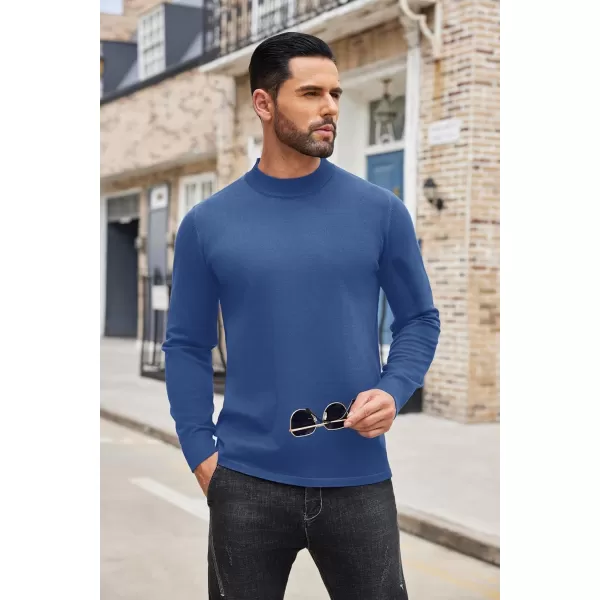 COOFANDY Men's Mock Turtleneck Long Sleeve T Shirts Basic Casual Knitted Half Neck Thermal Lightweight Pullover Sweater