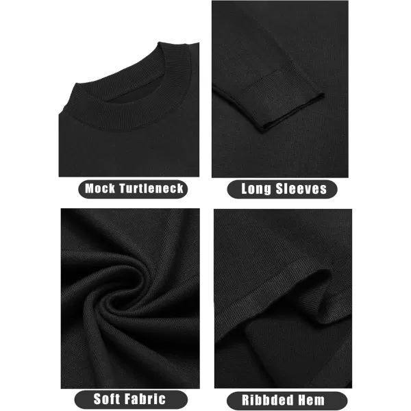 COOFANDY Men's Mock Turtleneck Long Sleeve T Shirts Basic Casual Knitted Half Neck Thermal Lightweight Pullover Sweater