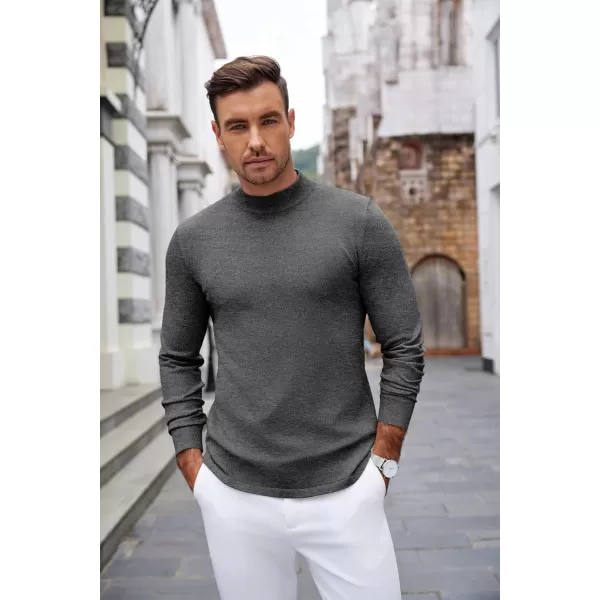 COOFANDY Men's Mock Turtleneck Long Sleeve T Shirts Basic Casual Knitted Half Neck Thermal Lightweight Pullover Sweater