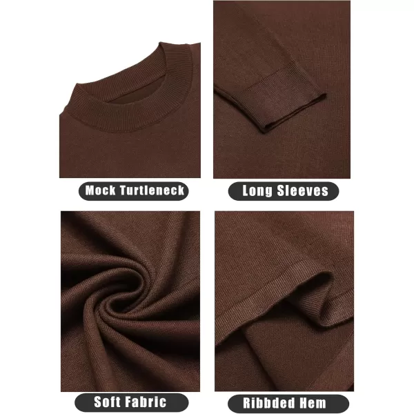 COOFANDY Men's Mock Turtleneck Long Sleeve T Shirts Basic Casual Knitted Half Neck Thermal Lightweight Pullover Sweater