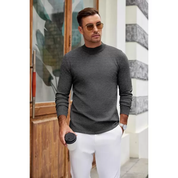 COOFANDY Men's Mock Turtleneck Long Sleeve T Shirts Basic Casual Knitted Half Neck Thermal Lightweight Pullover Sweater
