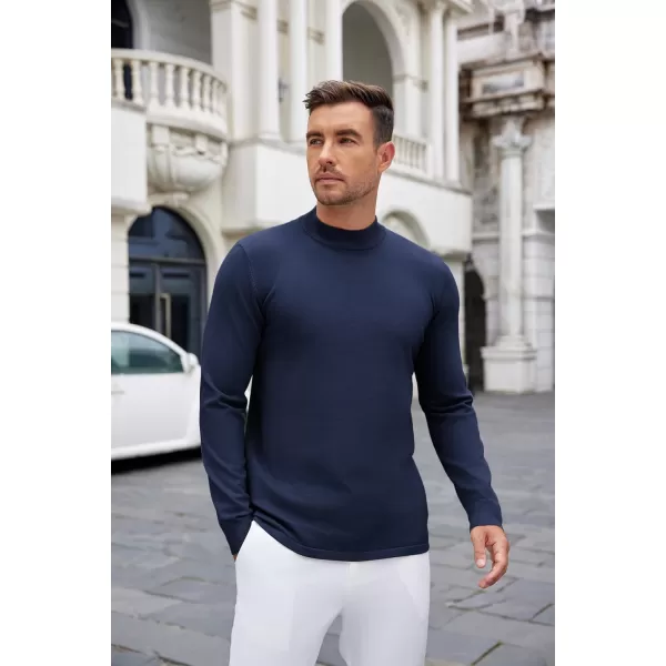 COOFANDY Men's Mock Turtleneck Long Sleeve T Shirts Basic Casual Knitted Half Neck Thermal Lightweight Pullover Sweater