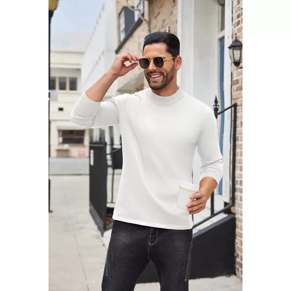COOFANDY Men's Mock Turtleneck Long Sleeve T Shirts Basic Casual Knitted Half Neck Thermal Lightweight Pullover Sweater