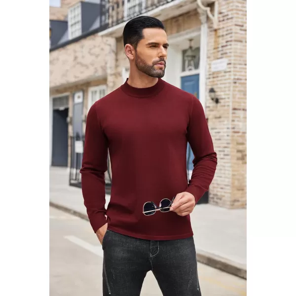 COOFANDY Men's Mock Turtleneck Long Sleeve T Shirts Basic Casual Knitted Half Neck Thermal Lightweight Pullover Sweater