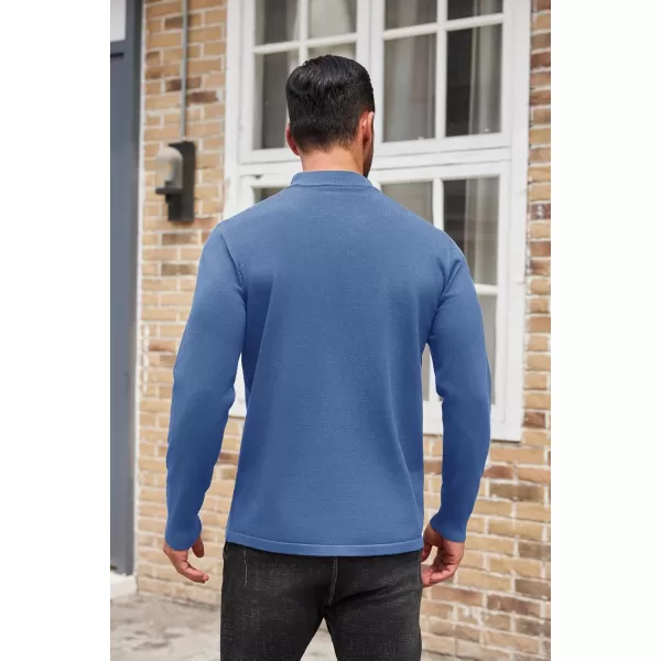 COOFANDY Men's Mock Turtleneck Long Sleeve T Shirts Basic Casual Knitted Half Neck Thermal Lightweight Pullover Sweater