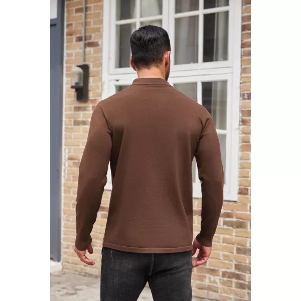 COOFANDY Men's Mock Turtleneck Long Sleeve T Shirts Basic Casual Knitted Half Neck Thermal Lightweight Pullover Sweater