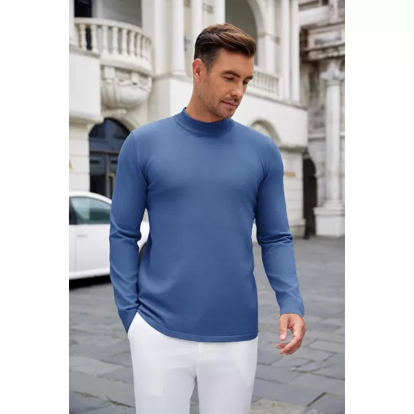 COOFANDY Men's Mock Turtleneck Long Sleeve T Shirts Basic Casual Knitted Half Neck Thermal Lightweight Pullover Sweater