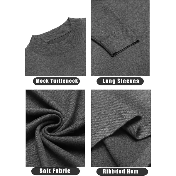 COOFANDY Men's Mock Turtleneck Long Sleeve T Shirts Basic Casual Knitted Half Neck Thermal Lightweight Pullover Sweater