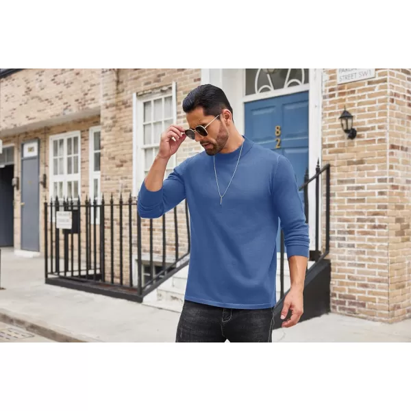 COOFANDY Men's Mock Turtleneck Long Sleeve T Shirts Basic Casual Knitted Half Neck Thermal Lightweight Pullover Sweater