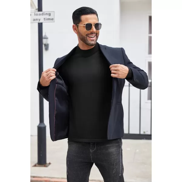 COOFANDY Men's Mock Turtleneck Long Sleeve T Shirts Basic Casual Knitted Half Neck Thermal Lightweight Pullover Sweater
