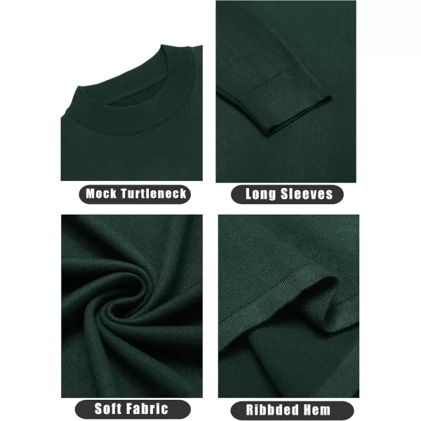COOFANDY Men's Mock Turtleneck Long Sleeve T Shirts Basic Casual Knitted Half Neck Thermal Lightweight Pullover Sweater