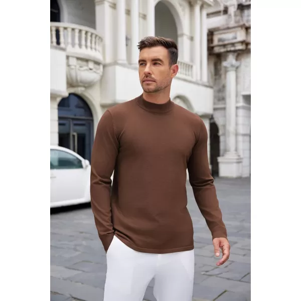 COOFANDY Men's Mock Turtleneck Long Sleeve T Shirts Basic Casual Knitted Half Neck Thermal Lightweight Pullover Sweater