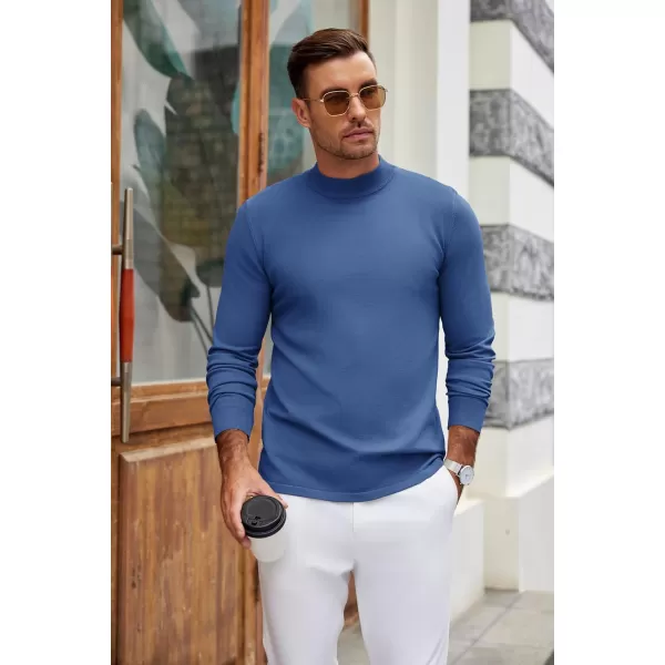COOFANDY Men's Mock Turtleneck Long Sleeve T Shirts Basic Casual Knitted Half Neck Thermal Lightweight Pullover Sweater