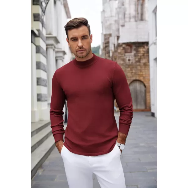 COOFANDY Men's Mock Turtleneck Long Sleeve T Shirts Basic Casual Knitted Half Neck Thermal Lightweight Pullover Sweater
