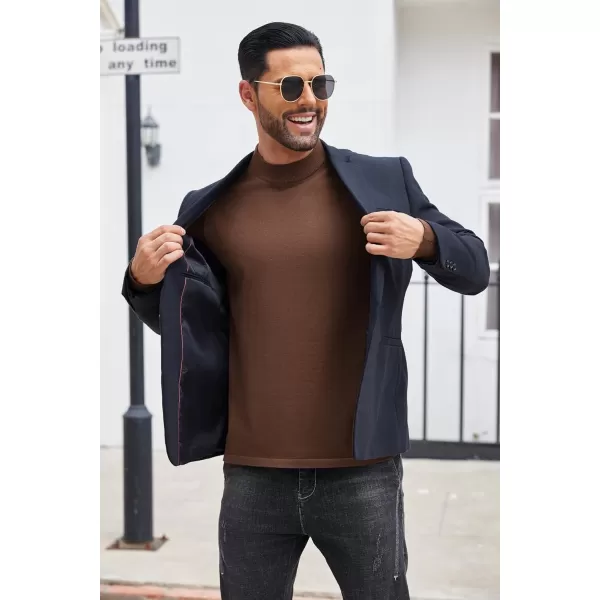 COOFANDY Men's Mock Turtleneck Long Sleeve T Shirts Basic Casual Knitted Half Neck Thermal Lightweight Pullover Sweater