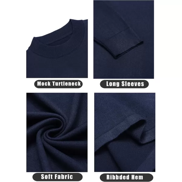 COOFANDY Men's Mock Turtleneck Long Sleeve T Shirts Basic Casual Knitted Half Neck Thermal Lightweight Pullover Sweater