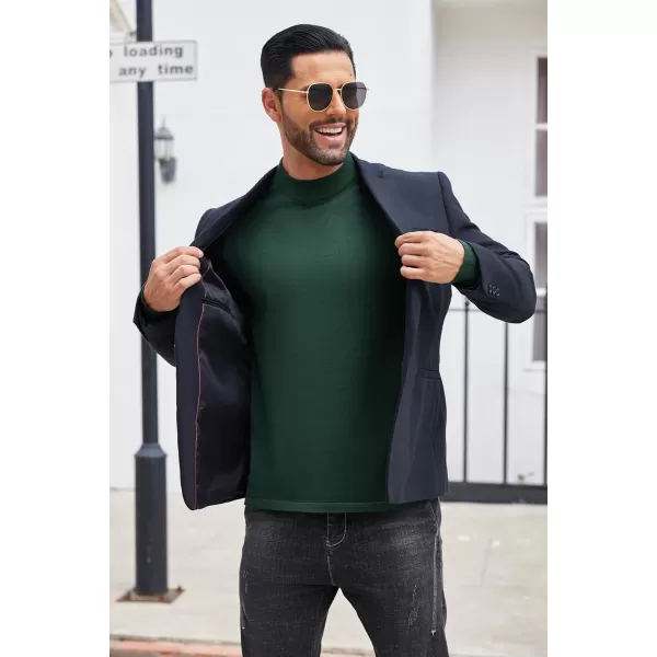 COOFANDY Men's Mock Turtleneck Long Sleeve T Shirts Basic Casual Knitted Half Neck Thermal Lightweight Pullover Sweater